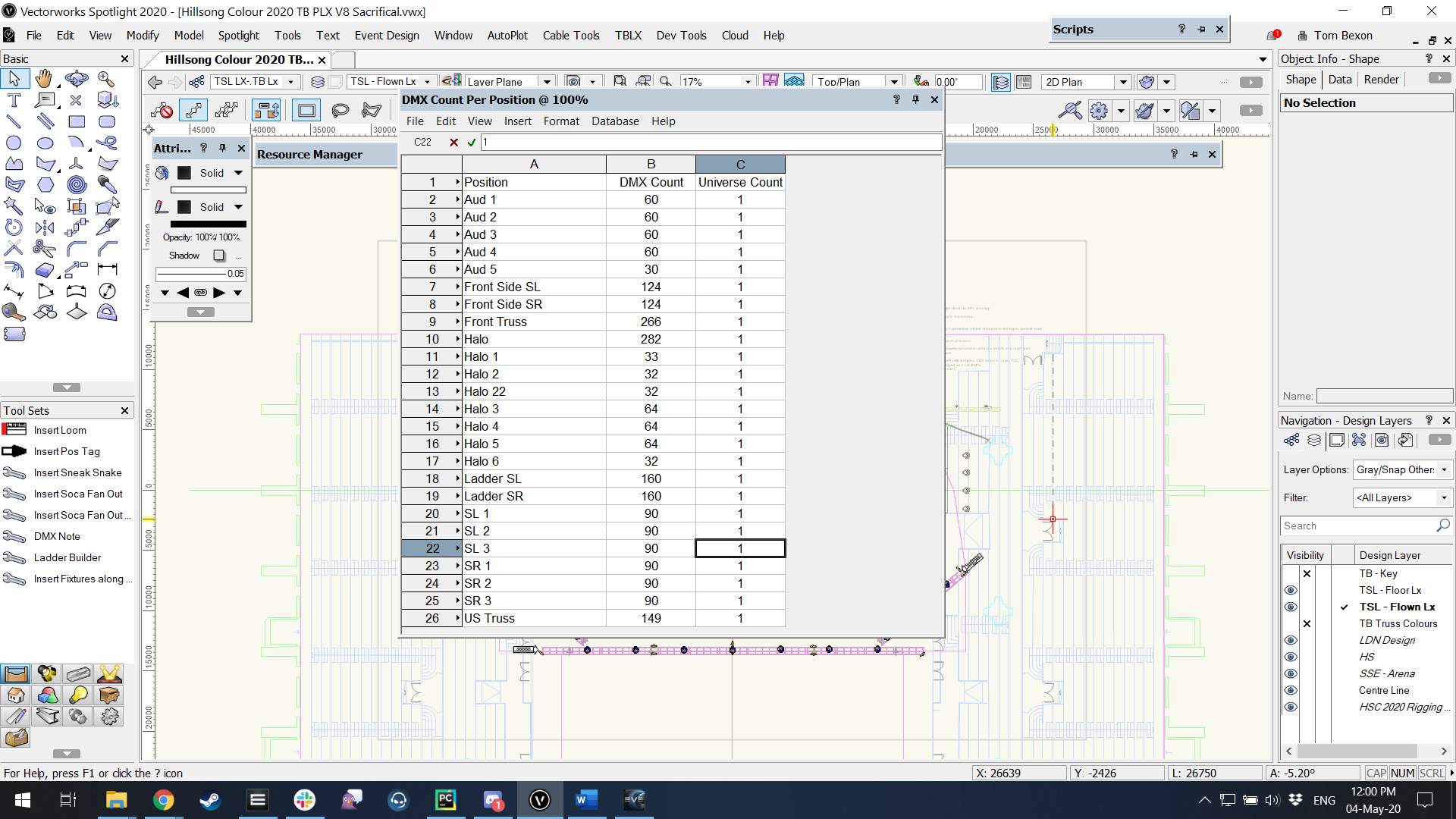 DMX per Position